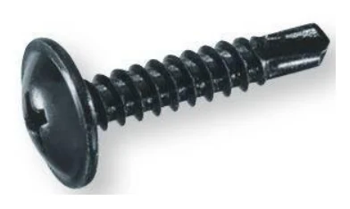 DRILL BIT BLACK SHEET METAL FLAT HEAD SCREW WITH INTEGRATED WASHER 4.8X19